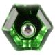 Green Hexagon Glass Cut Wine Stopper 